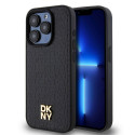 DKNY - DKNY PU Leather Repeat Pattern Stack Logo MagSafe Case for iPhone 14 Pro Max Black