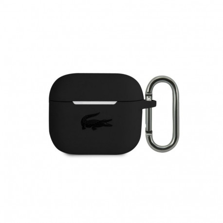 Lacoste Apple Airpods 3 Liquid Silicone Glossy Printing Logo Case Black
