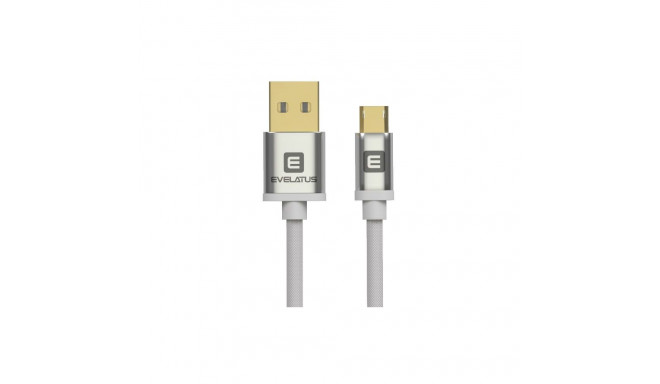 Evelatus Universal Data cable Micro USB EDC02 dual side gold plated connectors White