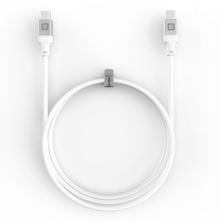 Evelatus Evelatus USB C to C Cable 1.2M 60W / 20V3A Aluminum housing braiding White