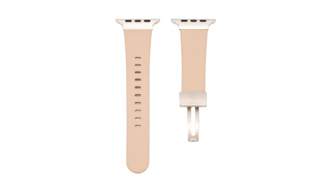 Connect Watch 42/44/45mm Single loop buckle leather Watch Straps Rose pink