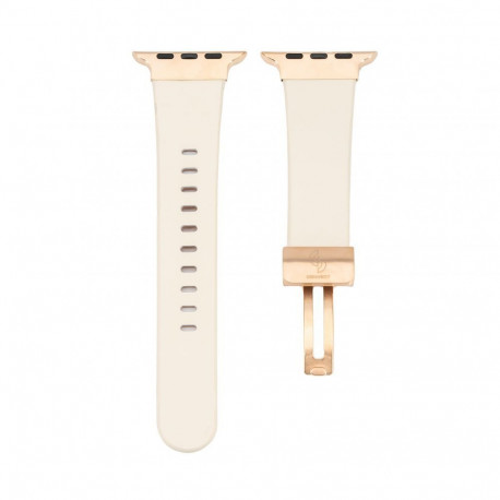 Connect Watch 38/40/41mm Single loop buckle leather Watch Straps White