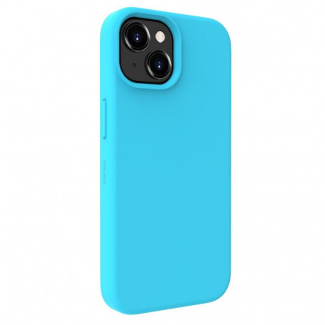 Evelatus Apple iPhone 15 Premium Soft Touch Silicone Case Cyan Blue