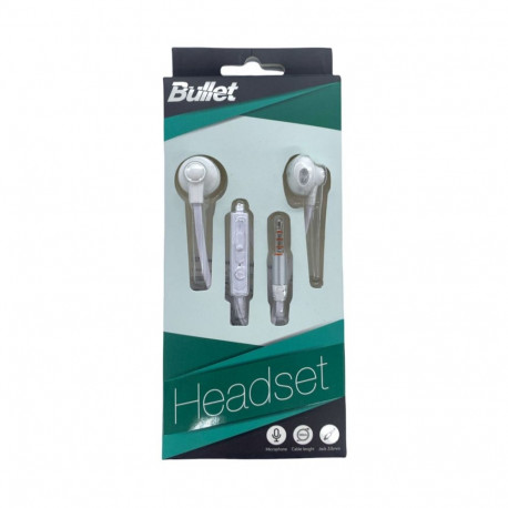 - BULLET Earphones 3.5mm, 120 cm. White