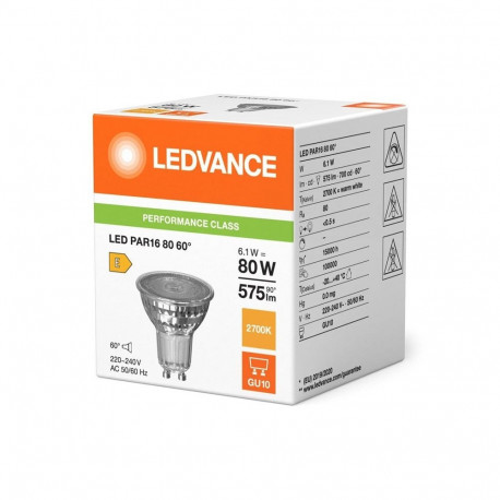 LED pirn PAR16 80 60 P 6.1W 827 GU10