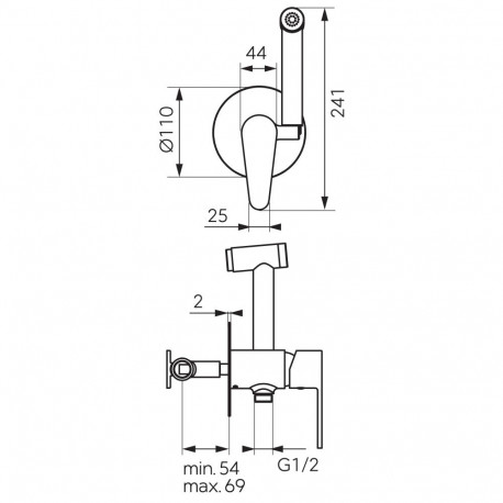 MIXER BIDET W/ SET HIDDEN BCD66P