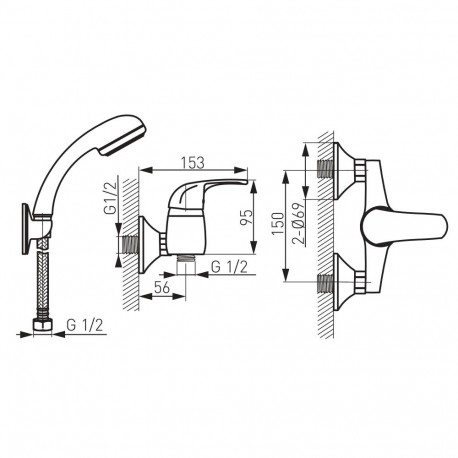 segisti dušš komplektiga ELBA BEL77