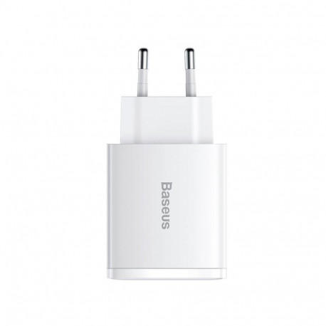 laadija 2xUSB-A + USB-C 30W valge