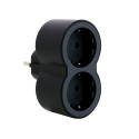 MOP SCH 2X2P+E FRONT OUTLETS BLACK