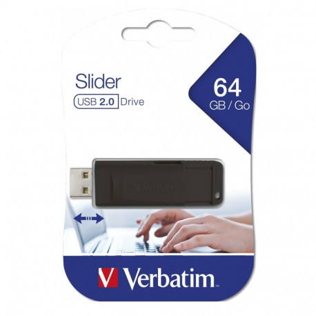 VERBATIM PENDRIVE USB 2.0 Store 'n' Go Slider USB Drive 64GB 98698