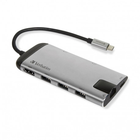 VERBATIM MULTIMEDIA ADAPTER Type-C to 3xUSB HDMI RJ45 SD microSD 49142