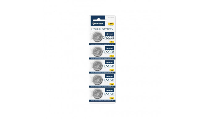PLATINET BATTERY LITHIUM CR2025 BLISTER*5 PACK [43910]