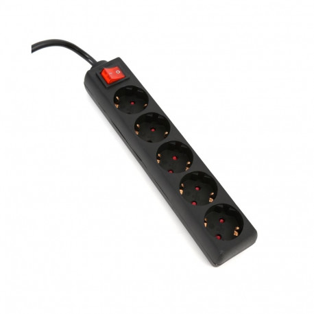 OMEGA POWER STRIP 1,5M 16A 5 SOCKETS TYPE F SCHUKO GERMAN BLACK [43704]