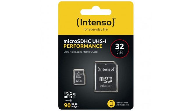 Intenso microSDHC 32GB C10 UHS-I U1 Performance adapter