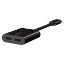 Belkin RockStar Connect USB-C audio + laadija adapter must