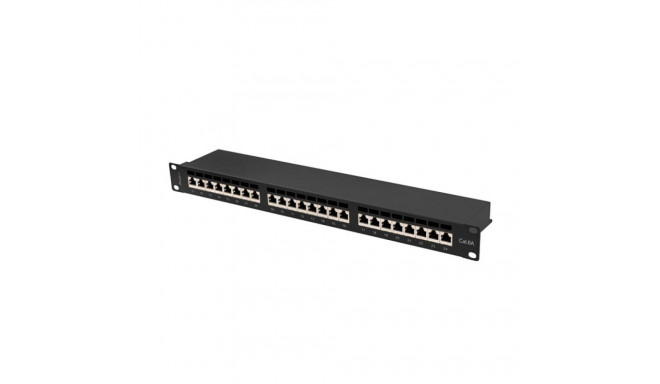 PATCH PANEL 24 PORT 1U 19" CAT.6A FTP WITH CABLE ORGANIZER SHIELDED BLACK LANBERG