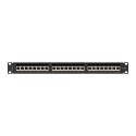 PATCH PANEL 24 PORT 1U 19" CAT.6A FTP WITH CABLE ORGANIZER SHIELDED BLACK LANBERG