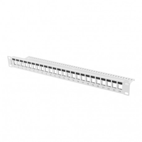PATCH PANEL BLANK 24 PORT 1U FOR KEYSTONE MODULES GREY LANBERG