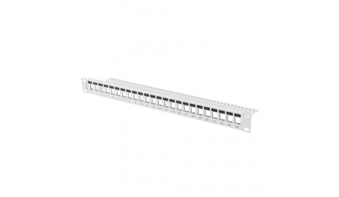 PATCH PANEL BLANK 24 PORT 1U FOR KEYSTONE MODULES GREY LANBERG