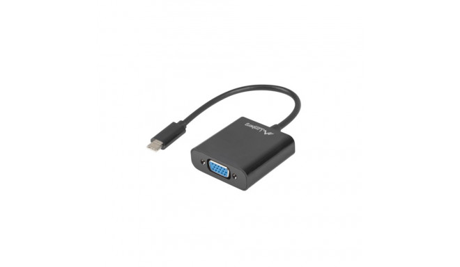 USB-C(M) 3.1->VGA(F) ADAPTER CABLE 15CM BLACK LANBERG
