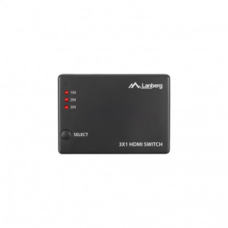 Lanberg videolüliti 3x HDMI USB-C-pordi ja kaugjuhtimispuldiga V2, must