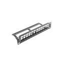 PATCH PANEL BLANK 12 PORT 1U WITH ORGANIZER FOR KEYSTONE MODULES BLACK LANBERG