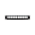 PATCH PANEL BLANK 12 PORT 1U WITH ORGANIZER FOR KEYSTONE MODULES BLACK LANBERG