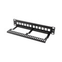 PATCH PANEL BLANK 12 PORT 1U WITH ORGANIZER FOR KEYSTONE MODULES BLACK LANBERG