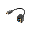 VGA(M)->2X VGA(F) ADAPTER CABLE 20CM BLACK LANBERG