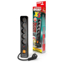 SURGE PROTECTOR ACAR X5 1.5M 5X FRENCH OUTLETS BLACK