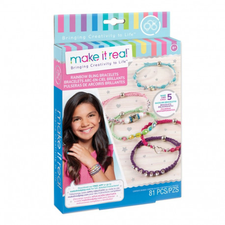 MAKE IT REAL Rainbow Bling Bracelets DIY jewelry set