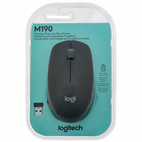 Myszka Logitech M190 bezprzewodowa grafitowa