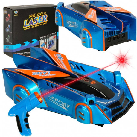 RC laseriga juhitav seinale paigaldatav sinine laserauto