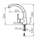 Kitchen tap Pyramis carbon