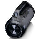 Splash proof bluetooth speaker FM radio USB and SD with light effects Lenco, black