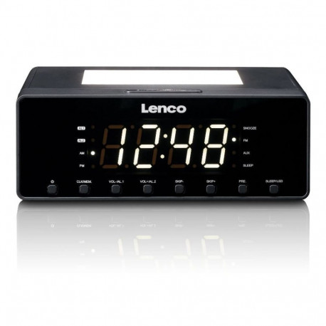 Clock radio with dimmable night light and USB charging function Lenco - Black