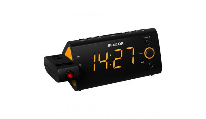Clock radio Sencor, black/orange