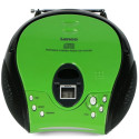 Portable stereo FM radio with CD player Lenco, green-black