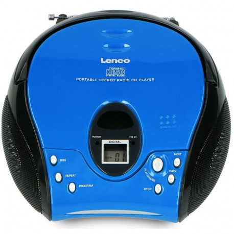 Portable stereo FM radio with CD player Lenco, blue-black