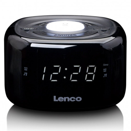 FM alarm clock radio with night light Lenco, black