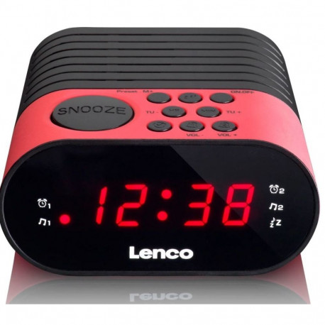 FM alarm clock radio with sleep timer and double alarm function Lenco, pink