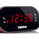 FM alarm clock radio with sleep timer and double alarm function Lenco, pink