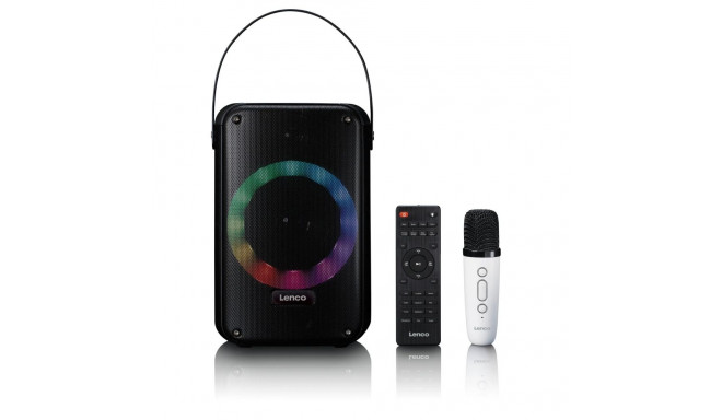 Karaoke system with bluetooth, rechargeable battery, wireless karaoke microphone and disco led light