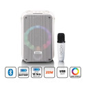 Karaoke system with bluetooth, rechargeable battery, wireless karaoke microphone and disco led light