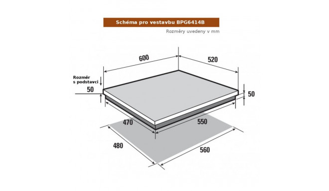 Built-in hob gas