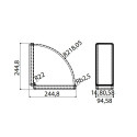 Connection tube from 220x90 mm to round 150 mm Faber
