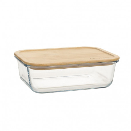 Kauss BOXY 22x16,4xH6,7cm 1500ml, klaas, bambus