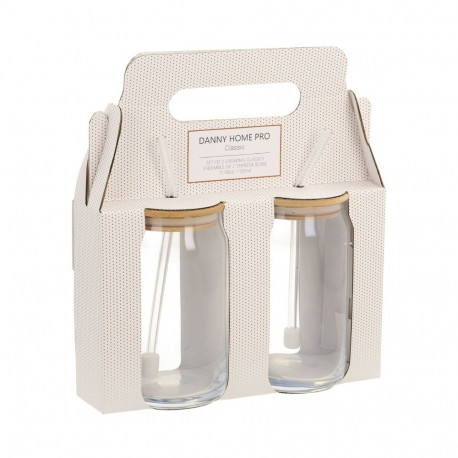 Joogipurgid CLASSIC 2tk 500ml, kaanega ja klaasist kõrrega