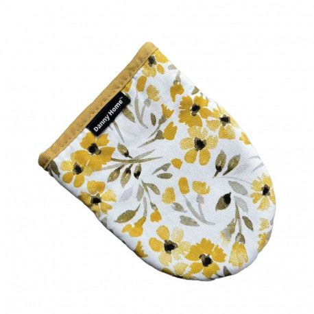 Oven gloves AIMAI 2pcs with silicone, yellow flower