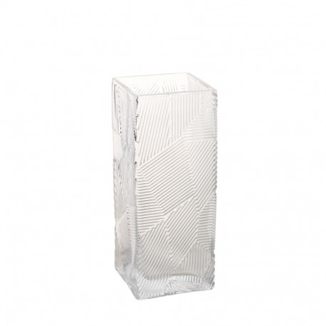 Vase ZANA 10x10xH25cm, transparent glass